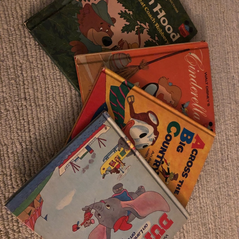 Vintage Lot of 4 Disney Books